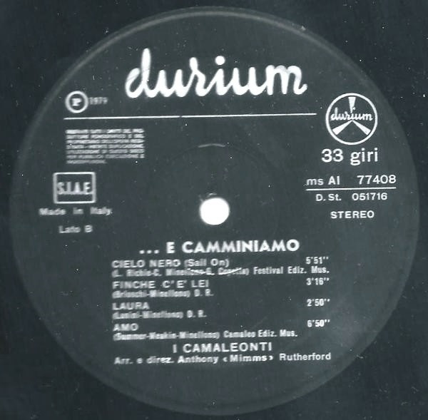 I Camaleonti - ...E Camminiamo | Durium (Ms AI 77408) - 6