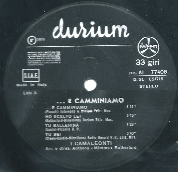 I Camaleonti - ...E Camminiamo | Durium (Ms AI 77408) - 5