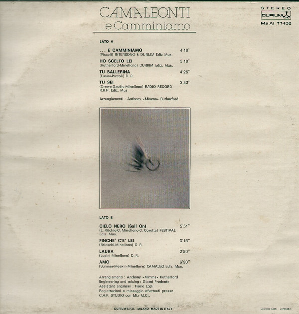 I Camaleonti - ...E Camminiamo | Durium (Ms AI 77408) - 2