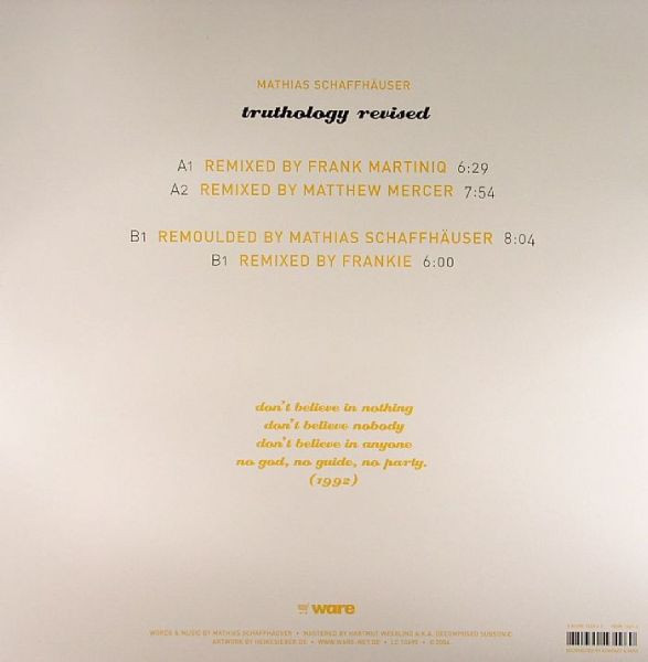 Mathias Schaffhäuser - Truthology Revised | Ware (ware49) - 2