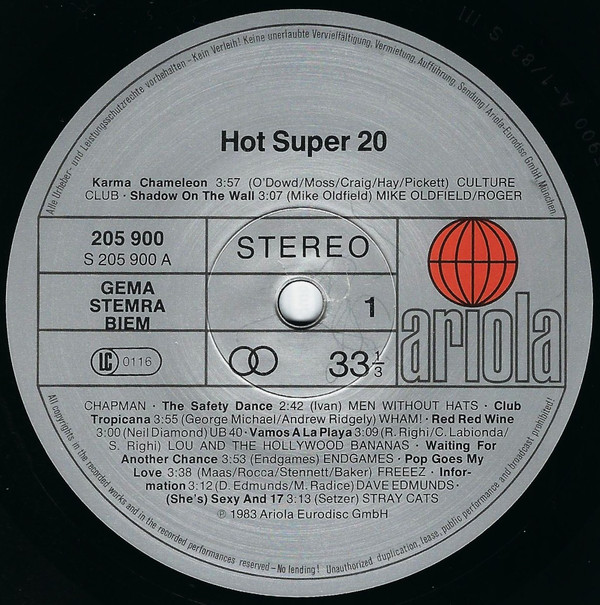 Various - Hot Super 20 | Ariola (205 900) - 3 Various - Hot Super 20 | Ariola (205 900) - 3