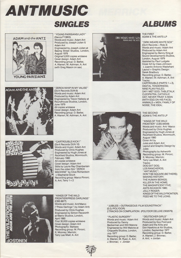 Adam And The Ants - Kings Of The Wild Frontier | CBS (84549) - 16 Adam And The Ants - Kings Of The Wild Frontier | CBS (84549) - 16