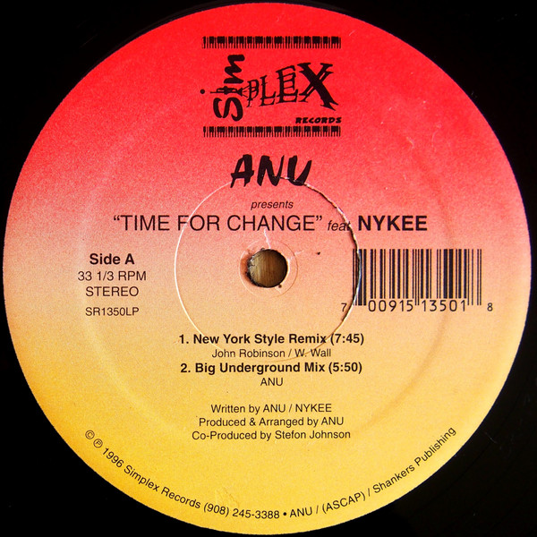 Anu Feat. Nykee - Time For Change | Simplex Records (SR1350LP) - main Anu Feat. Nykee - Time For Change | Simplex Records (SR1350LP) - main