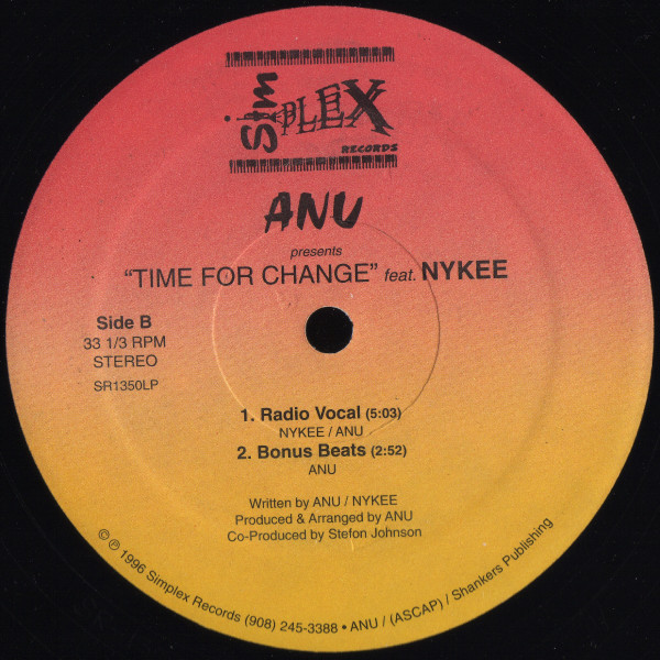 Anu Feat. Nykee - Time For Change | Simplex Records (SR1350LP) - 2 Anu Feat. Nykee - Time For Change | Simplex Records (SR1350LP) - 2