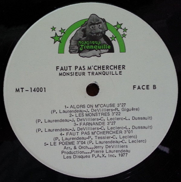 Monsieur Tranquille - Faut Pas M'chercher | Totem (MT-14001) - 4