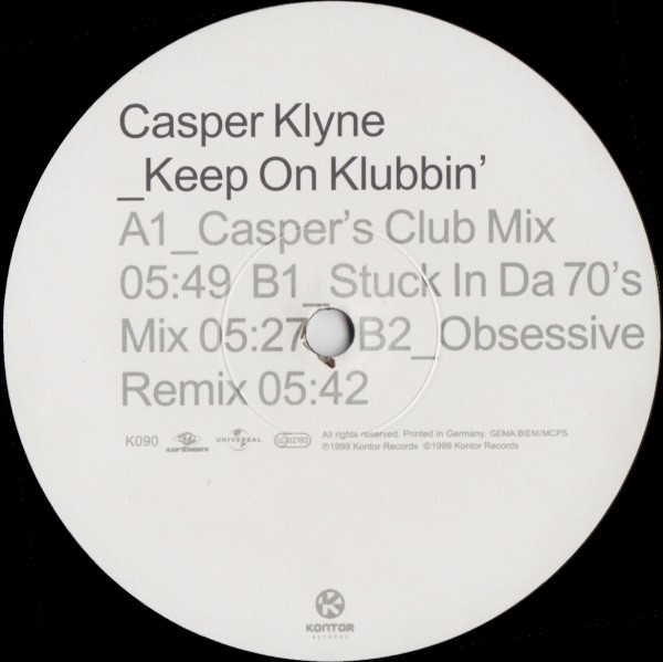 Casper Klyne - Keep On Klubbin' | Kontor Records (K090) - 3 Casper Klyne - Keep On Klubbin' | Kontor Records (K090) - 3
