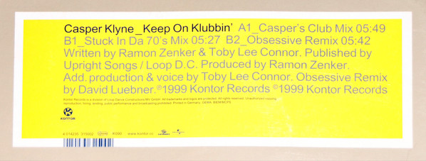 Casper Klyne - Keep On Klubbin' | Kontor Records (K090) - 4 Casper Klyne - Keep On Klubbin' | Kontor Records (K090) - 4