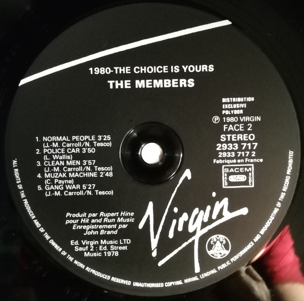 The Members - 1980 - The Choice Is Yours | Virgin (2933 717) - 4 The Members - 1980 - The Choice Is Yours | Virgin (2933 717) - 4