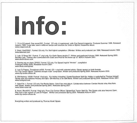 Opiate - While You Were Sleeping | April Records (APR059CD) - 3
