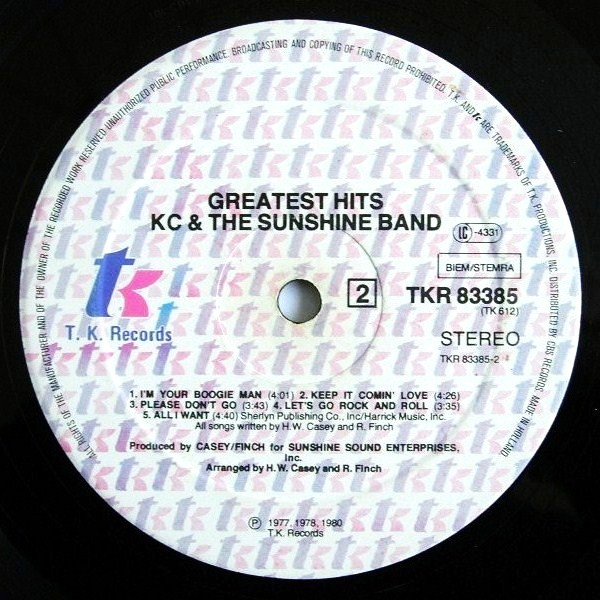 KC & The Sunshine Band - Greatest Hits | T.K. Records (TKR 83385) - 4