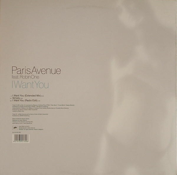 Paris Avenue Feat. Robin One - I Want You | 541 (541416 501300) - 2 Paris Avenue Feat. Robin One - I Want You | 541 (541416 501300) - 2