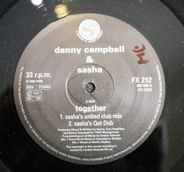 Danny Campbell & Sasha - Together | FFRR (FX 212) - 2 Danny Campbell & Sasha - Together | FFRR (FX 212) - 2
