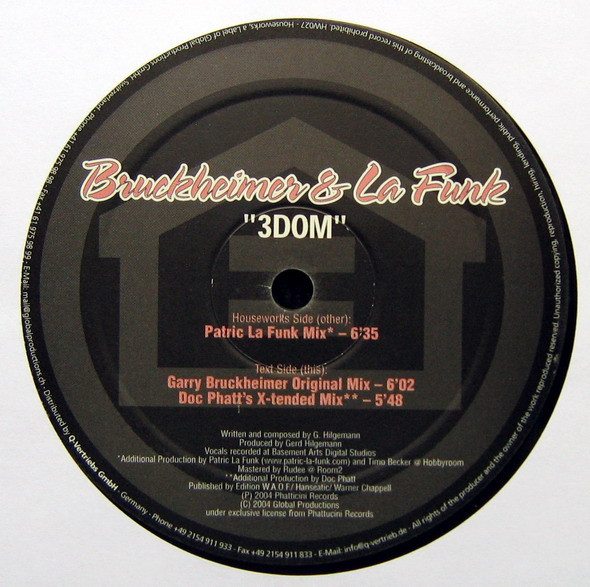 Bruckheimer & La Funk - 3Dom | Houseworks (HW027) - 4 Bruckheimer & La Funk - 3Dom | Houseworks (HW027) - 4