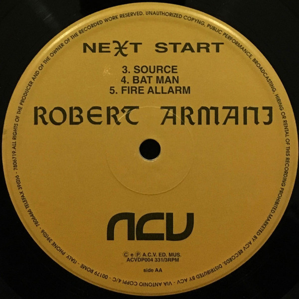 Robert Armani - Next Start | ACV (ACVDP004) - 3