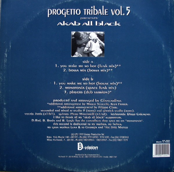 Progetto Tribale Vol. 5 Presents - Akab All Black | D:vision Records (DV 094) - 2