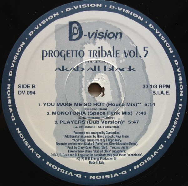 Progetto Tribale Vol. 5 Presents - Akab All Black | D:vision Records (DV 094) - 4