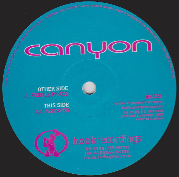 Canyon - Purple Phaze / Agitator | Hook Recordings (HK021) - 2 Canyon - Purple Phaze / Agitator | Hook Recordings (HK021) - 2
