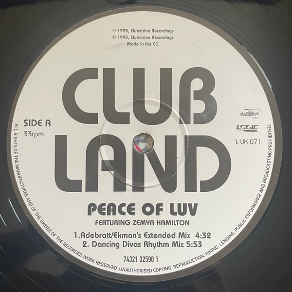 Clubland Featuring Zemya Hamilton - Peace Of Luv | Clubvision Recordings (L UK 071) - 3 Clubland Featuring Zemya Hamilton - Peace Of Luv | Clubvision Recordings (L UK 071) - 3