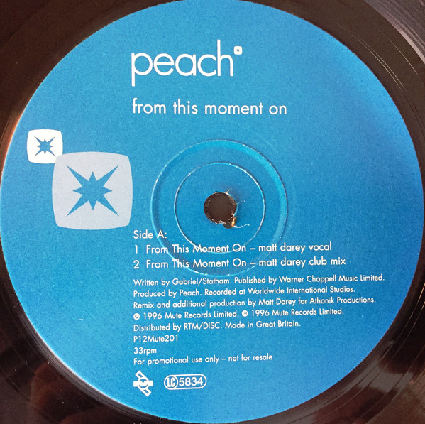 Peach - From This Moment On | Mute (P12 MUTE 201) - 3 Peach - From This Moment On | Mute (P12 MUTE 201) - 3