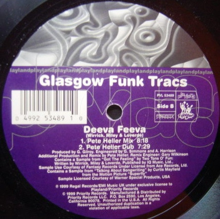 Glasgow Funk Tracs - Deeva Feeva | Playland Records (PVL 53489)