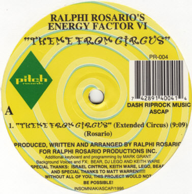 Ralphi Rosario 's Energy Factor - Theme From Circus | Pitch Records (PR-004) - main