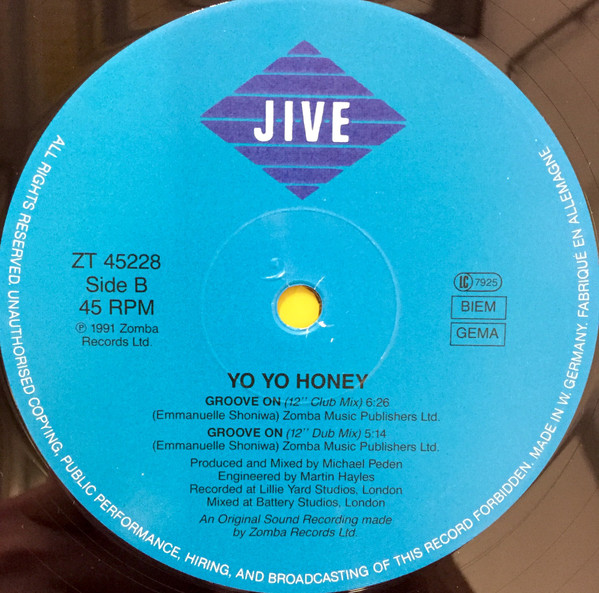 Yo Yo Honey - Groove On | Jive (ZT 45228) - 3 Yo Yo Honey - Groove On | Jive (ZT 45228) - 3