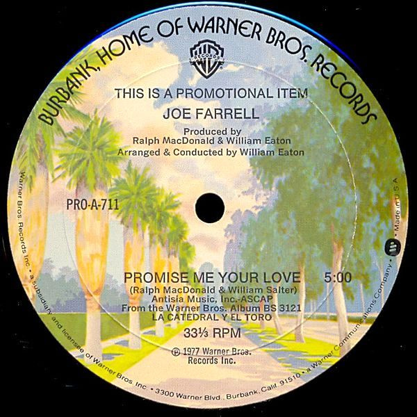 Joe Farrell - Promise Me Your Love | Warner Bros. Records (PRO-A- 711)