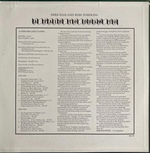 Herb Ellis & Ross Tompkins - A Pair To Draw To | Concord Jazz (CJ-17) - 2