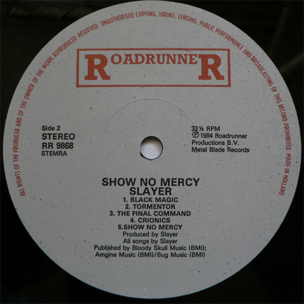 Slayer - Show No Mercy | Roadrunner Records (RR 9868) - 4 Slayer - Show No Mercy | Roadrunner Records (RR 9868) - 4