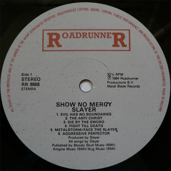 Slayer - Show No Mercy | Roadrunner Records (RR 9868) - 3 Slayer - Show No Mercy | Roadrunner Records (RR 9868) - 3