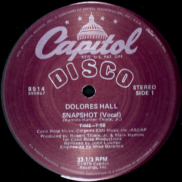 Delores Hall - Snapshot | Capitol Records (8514) - main