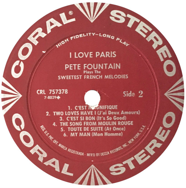 Pete Fountain - I Love Paris | Coral (CRL 757378) - 4