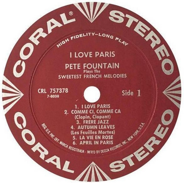 Pete Fountain - I Love Paris | Coral (CRL 757378) - 3