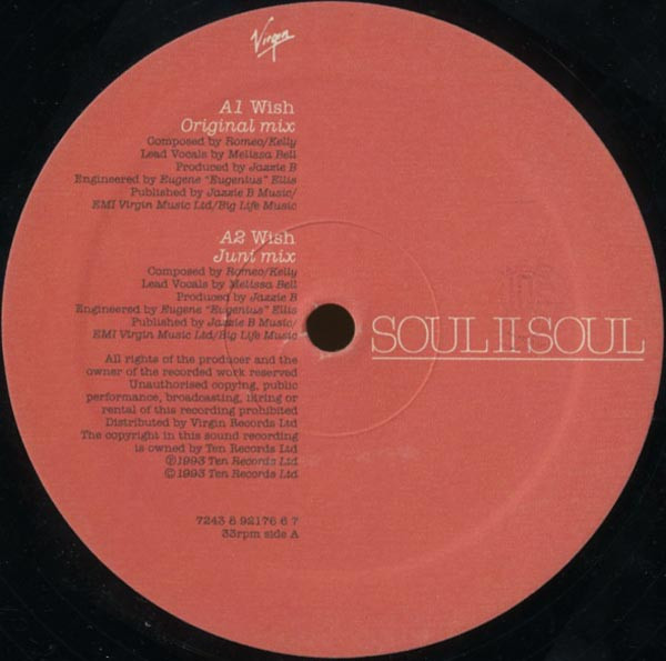 Soul II Soul - Wish | Virgin (7243 8 92176 6 7) - 3 Soul II Soul - Wish | Virgin (7243 8 92176 6 7) - 3
