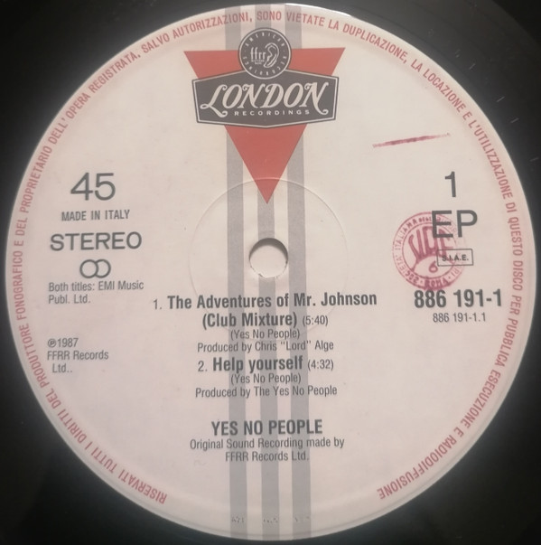 Yes/No People - The Adventures Of Mr Johnson | London Records (886 191-1) - 3