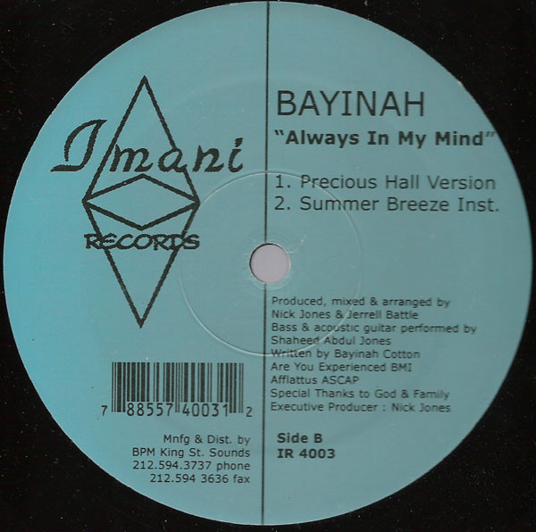 Bayinah - Always In My Mind | Imani Records (IR 4003) - 2 Bayinah - Always In My Mind | Imani Records (IR 4003) - 2