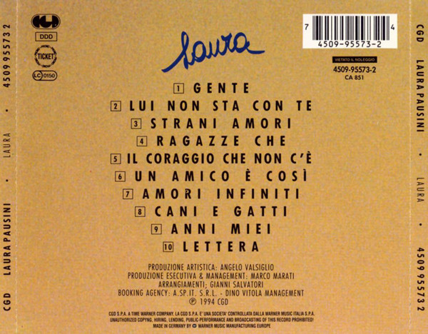 Laura Pausini - Laura | CGD (4509-95573-2) - 2