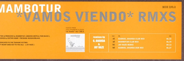 Mambotur - Vamos Viendo Rmxs | Multicolor Recordings (MCR 139.0) - 2