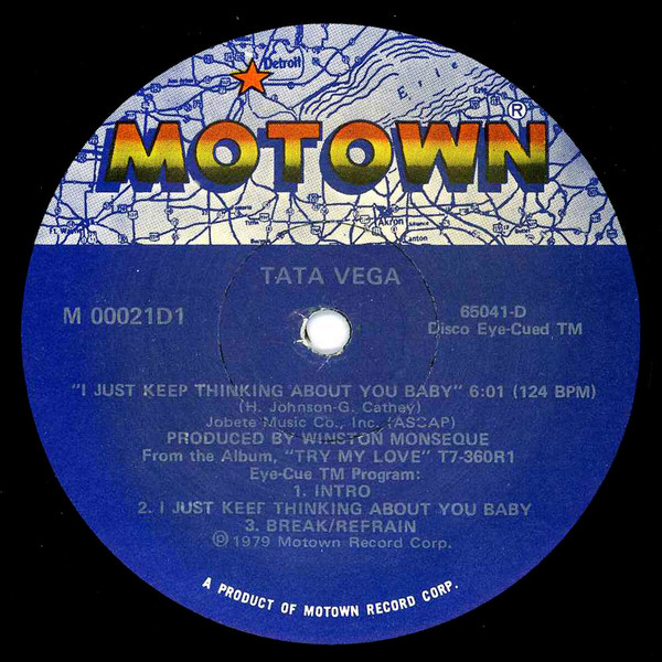 Tata Vega - Get It Up For Love / I Just Keep Thinking About You Baby | Motown (M 00021D1) - 2