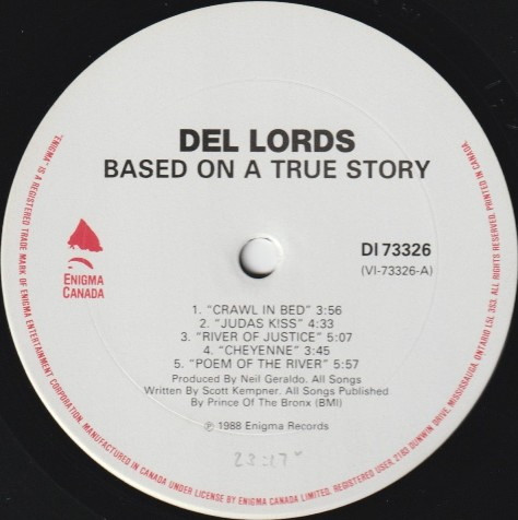 The Del-Lords - Based On A True Story [Vinyl] | Enigma Canada (DI 73326) - 3