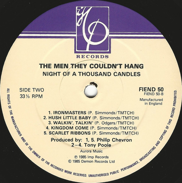 The Men They Couldn't Hang - Night Of A Thousand Candles | Imp Records (FIEND 50) - 4 The Men They Couldn't Hang - Night Of A Thousand Candles | Imp Records (FIEND 50) - 4