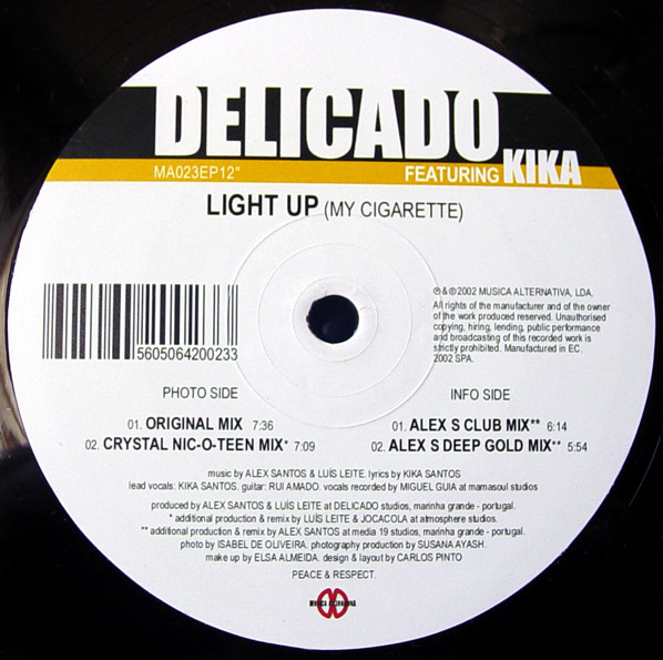 Delicado Featuring Kika - Light Up (My Cigarette) | Música Alternativa (MA023EP12") - main