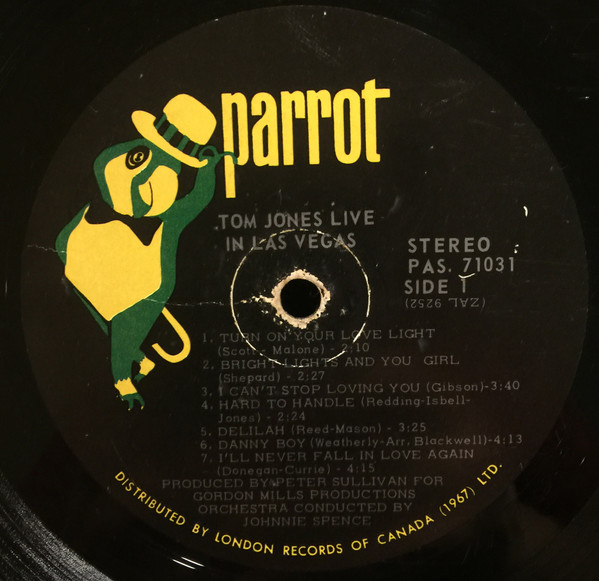 Tom Jones - Live In Las Vegas | Parrot (PAS 71031) - 3 Tom Jones - Live In Las Vegas | Parrot (PAS 71031) - 3