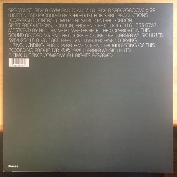 Spacedust - Gym And Tonic | EastWestDance (EW188T) - 2 Spacedust - Gym And Tonic | EastWestDance (EW188T) - 2