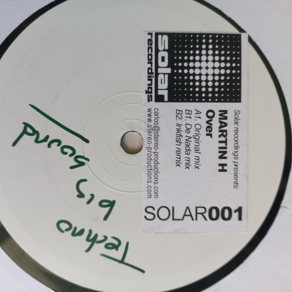 Martin H - Over | Solar Recordings (SOLAR001) - main Martin H - Over | Solar Recordings (SOLAR001) - main