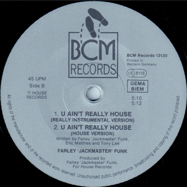 Farley "Jackmaster" Funk - U Ain't Really Acieed (House) | BCM Records (12130) - 4