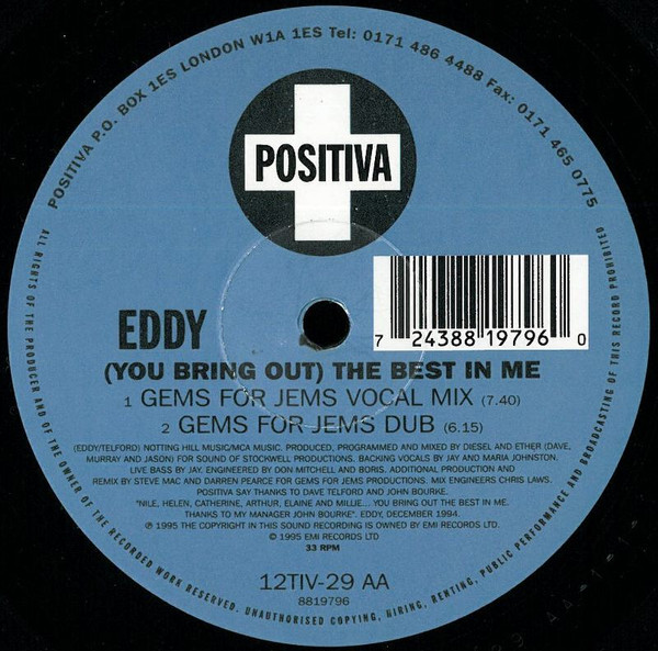Eddy - (You Bring Out) The Best In Me | Positiva (12TIV-29) - 4 Eddy - (You Bring Out) The Best In Me | Positiva (12TIV-29) - 4