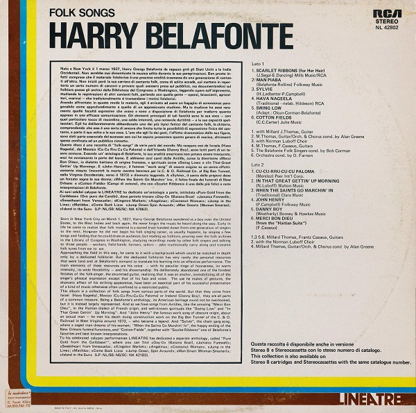 Harry Belafonte - Folk Songs | RCA (NL 42802) - 2
