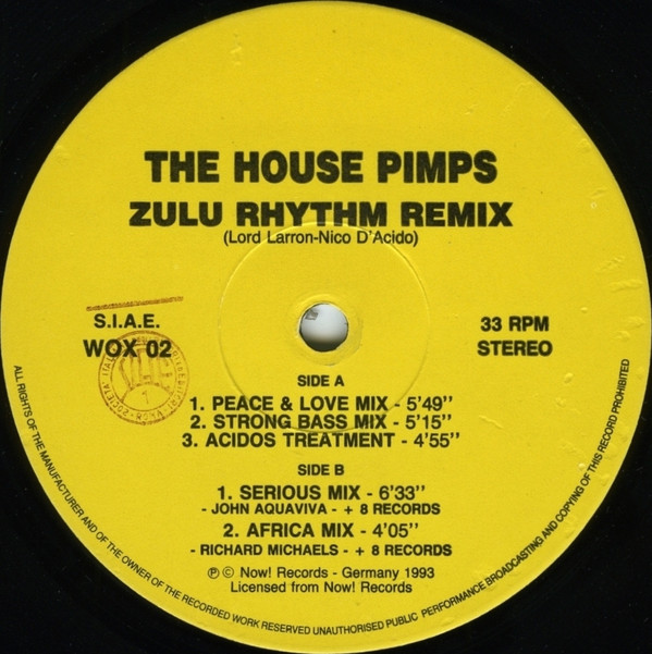 House Pimps - Zulu Rhythm (Remix) | WOX Records (WOX 02) - 3