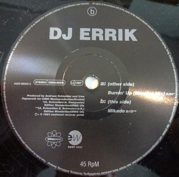 DJ Errik - Burnin' Up | Ultraphonic (4509-98203-0) - 4 DJ Errik - Burnin' Up | Ultraphonic (4509-98203-0) - 4